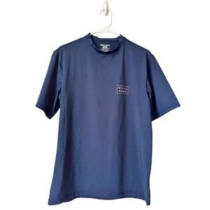 Billabong Mens Loose Fit Surf Shirt Navy Blue Rash Guard Mock Neck Medium
